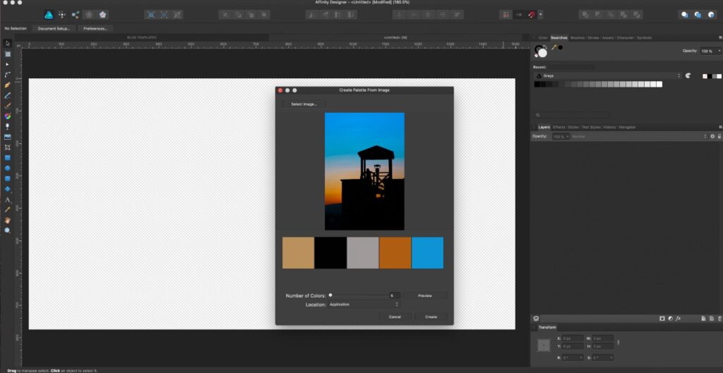 Creating color platte from an image adobe photoshop affinity 2 Making custom affinity designer photo color palette from image